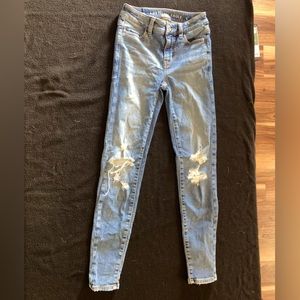 American Eagle ripped jeans -size 0
